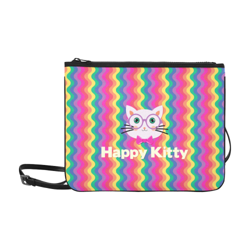 Happy kitty Slim Clutch Bag (Model 1668)