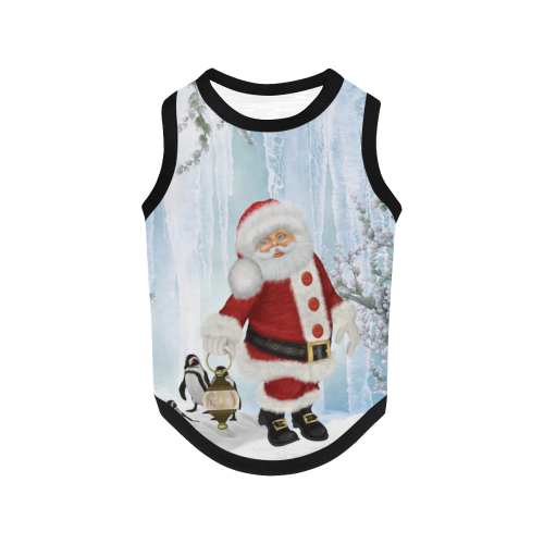 Santa Claus with penguin All Over Print Pet Tank Top