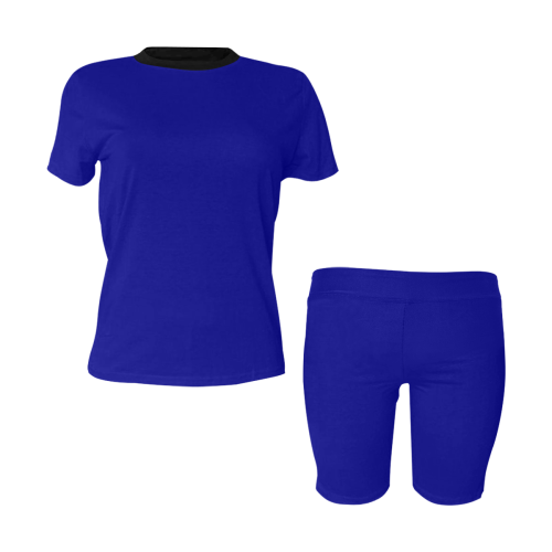 color dark blue Women's Short Yoga Set