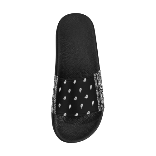 Black Bandana Women's Slide Sandals (Model 057)