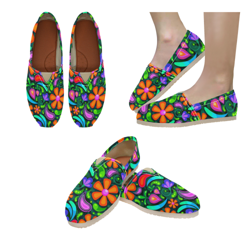 floral pattern 1116 A Women's Classic Canvas Slip-On (Model 1206)