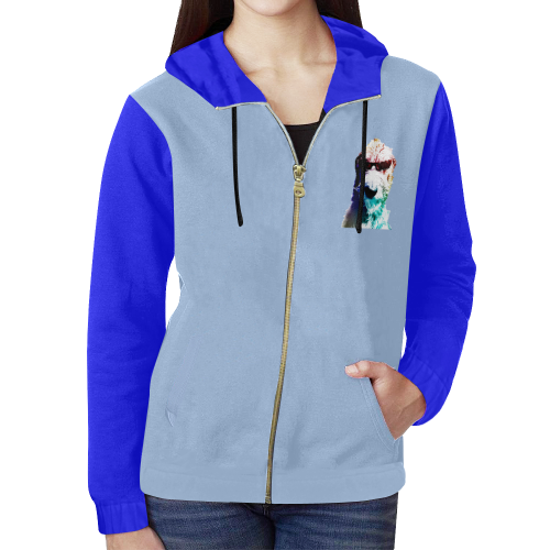 Coolest People All Over Print Full Zip Hoodie for Women (Model H14)