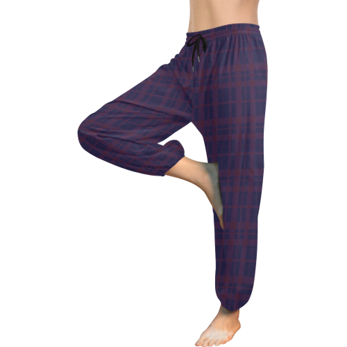 Purple Plaid Rock Style Women's All Over Print Harem Pants (Model L18)