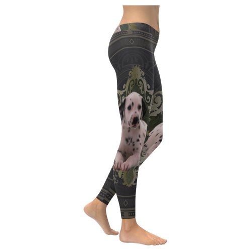 Cute dalmatian Women's Low Rise Leggings (Invisible Stitch) (Model L05)