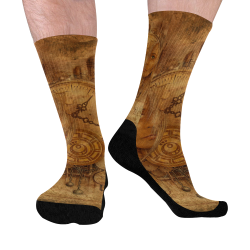 A Time Travel Of STEAMPUNK 1 Mid-Calf Socks (Black Sole)