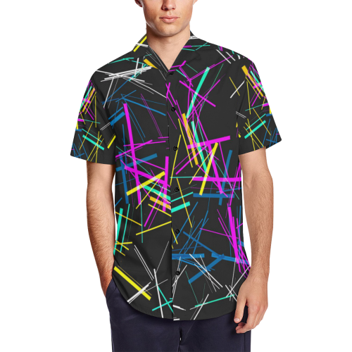 New Pattern factory 1A by JamColors Men's Short Sleeve Shirt with Lapel Collar (Model T54)