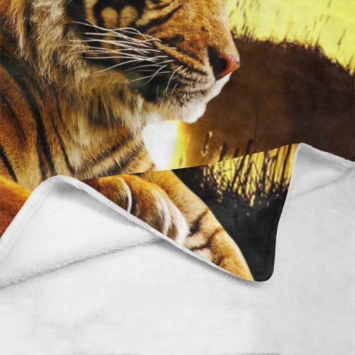 Tiger and Sunset Ultra-Soft Micro Fleece Blanket 60"x80"