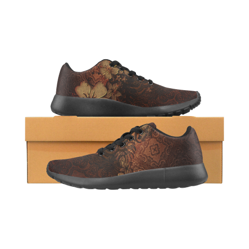 Floral design, vintage Men's Running Shoes/Large Size (Model 020)