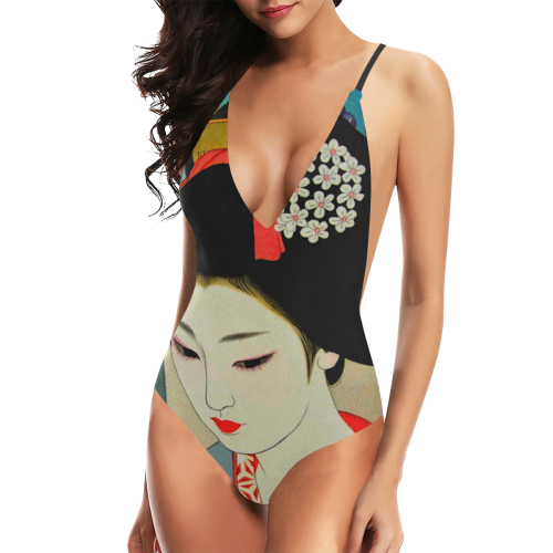 Onnano hito Sexy Lacing Backless One-Piece Swimsuit (Model S10)