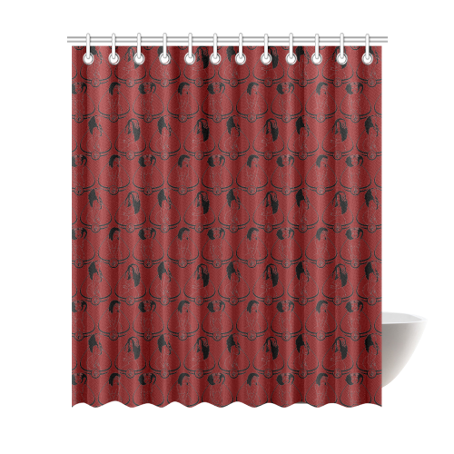 1890s Burly-Q Red Shower Curtain 72"x84"