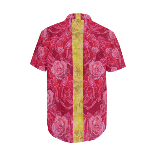 Rose and roses and another rose Men's Short Sleeve Shirt with Lapel Collar (Model T54)