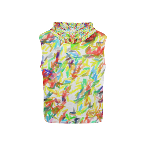 Colorful brush strokes All Over Print Sleeveless Hoodie for Kid (Model H15)