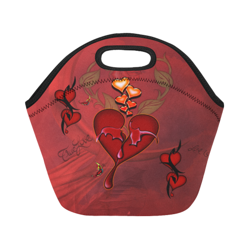 Wonderful hearts Neoprene Lunch Bag/Small (Model 1669)