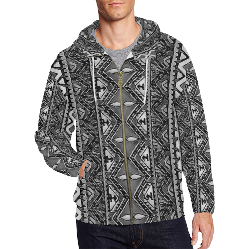 Tomaz All Over Print Full Zip Hoodie for Men/Large Size (Model H14)