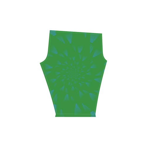 Blue traces on green Women's Low Rise Capri Leggings (Invisible Stitch) (Model L08)