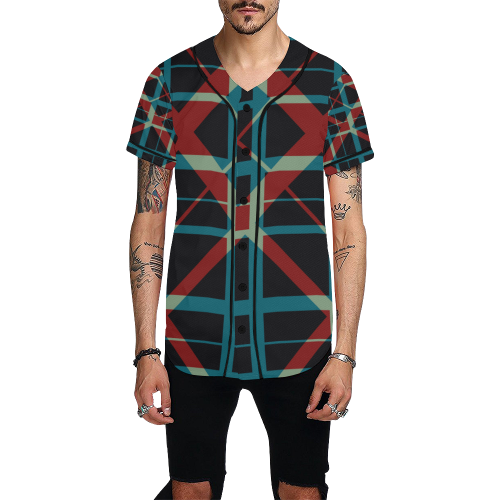 Classic style plaid pattern design All Over Print Baseball Jersey for Men (Model T50)