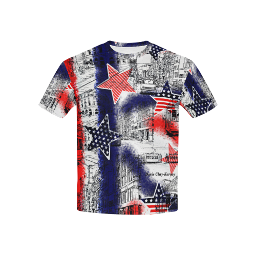 American City with Stars Design By Me by Doris Clay-Kersey Kids' All Over Print T-shirt (USA Size) (Model T40)