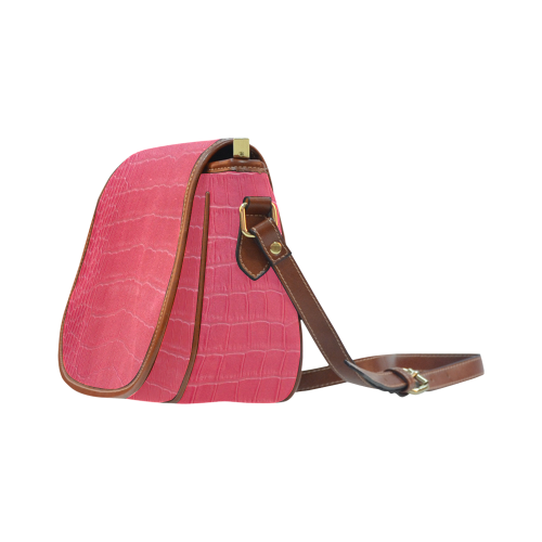 Red Snake Skin Saddle Bag/Small (Model 1649) Full Customization