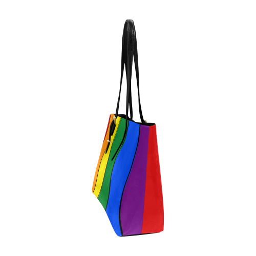 Gay Pride - Rainbow Flag Waves Stripes 1 Euramerican Tote Bag/Large (Model 1656)