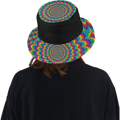 Crazy Psychedelic Flower Power Hippie Mandala All Over Print Bucket Hat