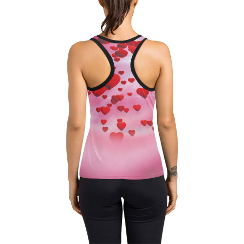 lovely romantic sky heart pattern for valentines day, mothers day, birthday, marriage Women's Racerback Tank Top (Model T60)