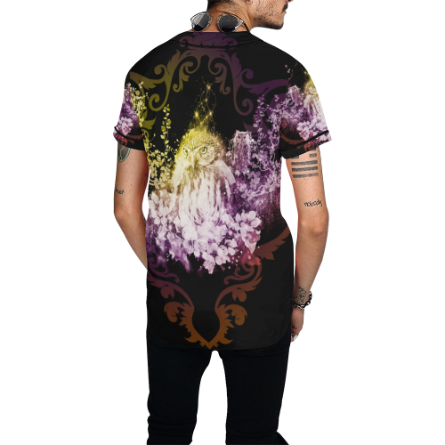 Colorful owls All Over Print Baseball Jersey for Men (Model T50)