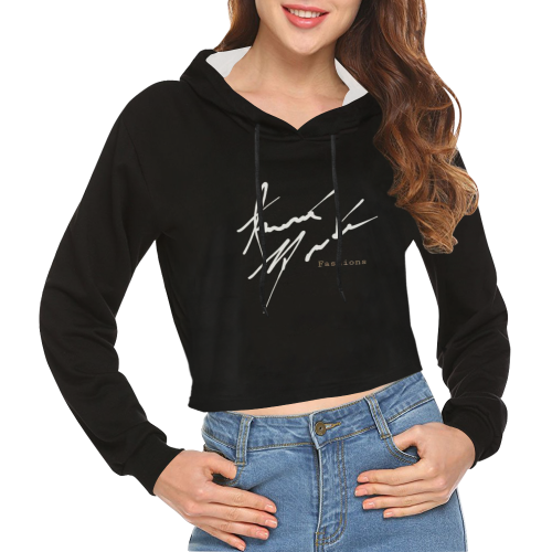 Amerie Bowde All Over Print Crop Hoodie for Women (Model H22)