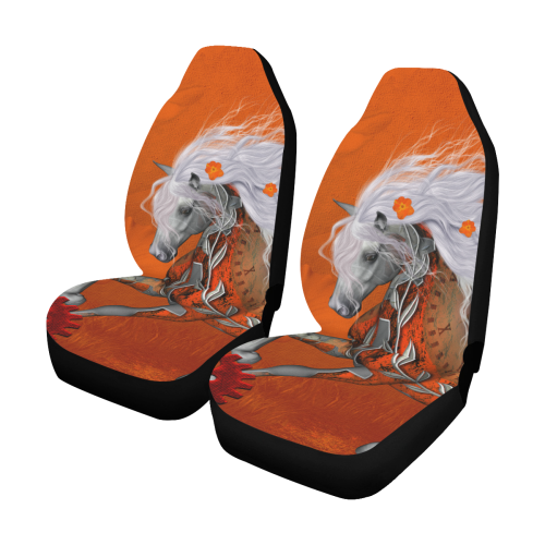 Wonderful steampunk horse, red white Car Seat Covers (Set of 2)