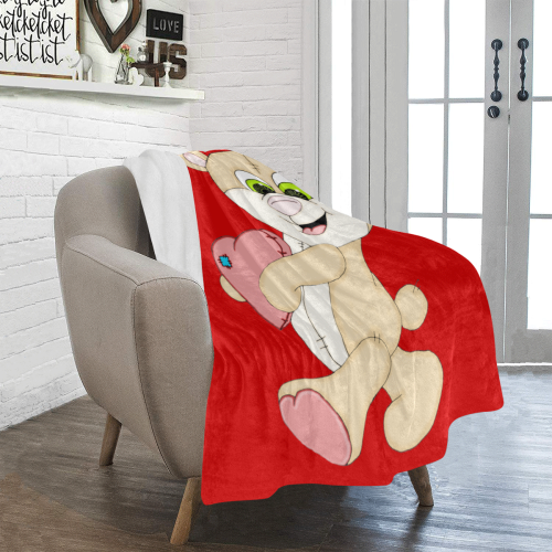 Patchwork Heart Teddy Red Ultra-Soft Micro Fleece Blanket 40"x50"
