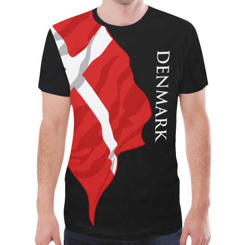 Denmark Men's Classic Flag Tee 2.0 (Black) New All Over Print T-shirt for Men (Model T45)