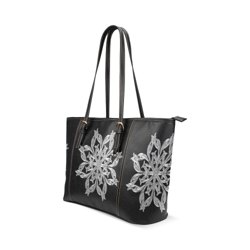 ice-crystal-1749567 Leather Tote Bag/Large (Model 1640)