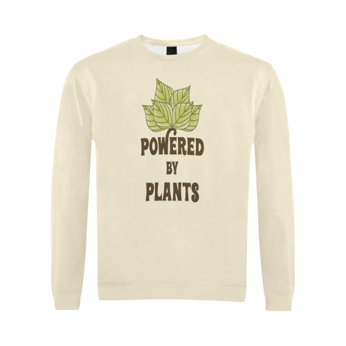 Powered by Plants (vegan) All Over Print Crewneck Sweatshirt for Men/Large (Model H18)