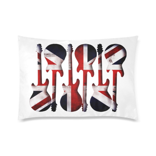 Union Jack British UK Flag Guitars White Custom Zippered Pillow Case 20"x30"(Twin Sides)