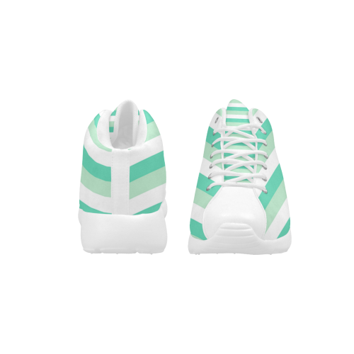 Mint Stripes Women's Basketball Training Shoes/Large Size (Model 47502)
