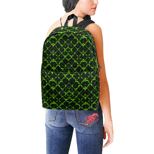 Diagonal Lime & Black Plaid  modern style Unisex Classic Backpack (Model 1673)