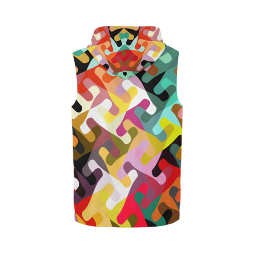 Colorful shapes All Over Print Sleeveless Zip Up Hoodie for Men (Model H16)