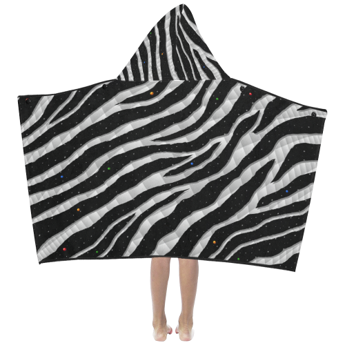 Ripped SpaceTime Stripes - White Kids' Hooded Bath Towels