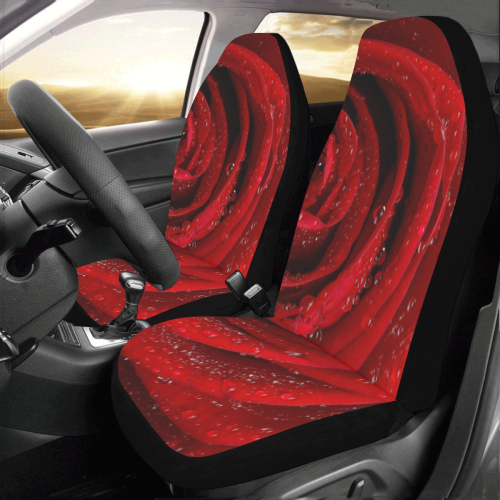 Red rosa Car Seat Covers (Set of 2)