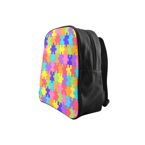 Rainbow Jigsaw Puzzle School Backpack (Model 1601)(Small)