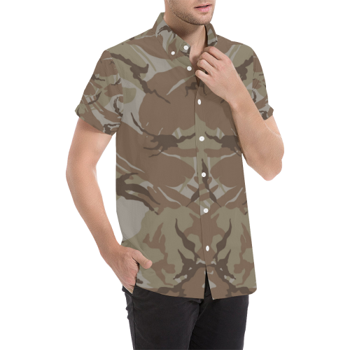 CAMOUFLAGE-DESERT Men's All Over Print Short Sleeve Shirt/Large Size (Model T53)