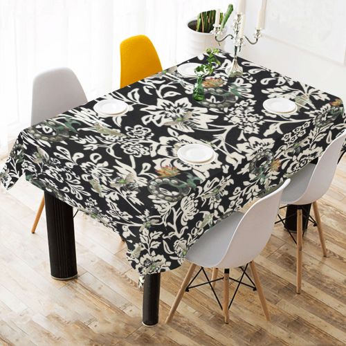 Just Bees and Dials and Fish and Tulips Cotton Linen Tablecloth 60"x 84"