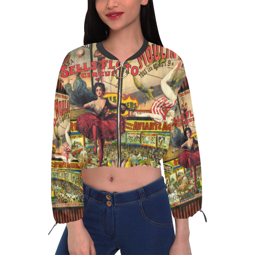 The Show Must Go On Cropped Chiffon Jacket for Women (Model H30)
