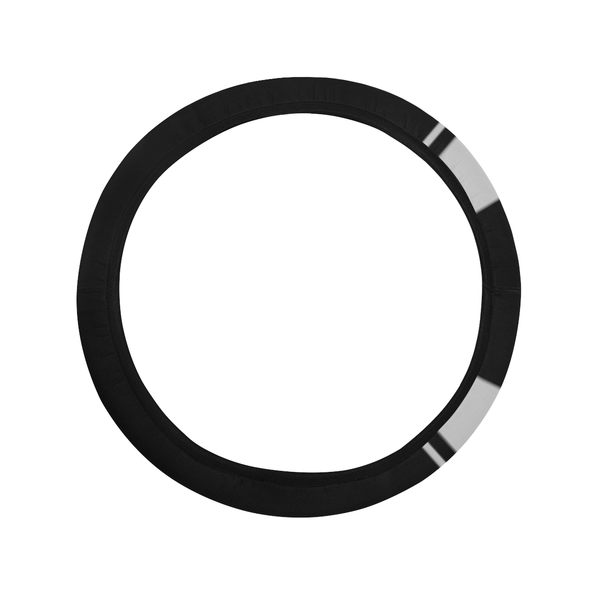 Race Car Stripes Black and Silver Steering Wheel Cover with Elastic