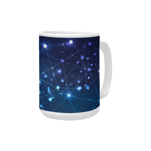 Twinkle Twinkle Little Blue Stars Cosmic Sky Custom Ceramic Mug (15OZ)