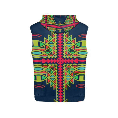 Distorted shapes on a blue background All Over Print Sleeveless Hoodie for Men (Model H15)