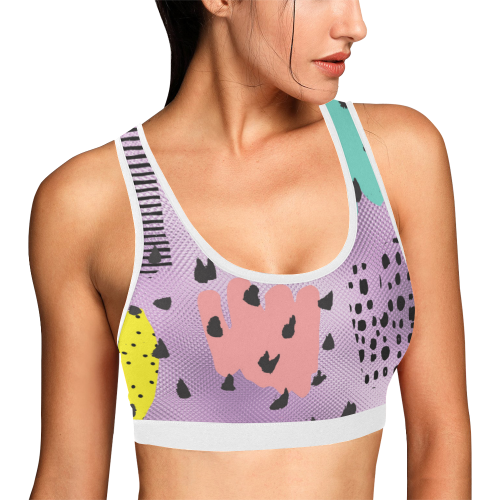 dot pattern Women's All Over Print Sports Bra (Model T52)
