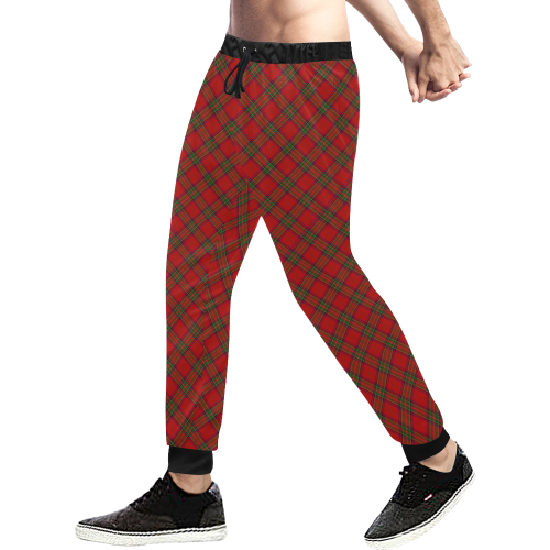Red Tartan Plaid Pattern Men's All Over Print Sweatpants (Model L11)