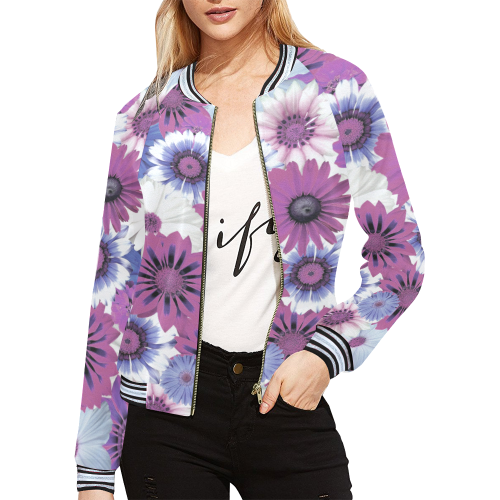 Spring Time Flowers 5 All Over Print Bomber Jacket for Women (Model H21)