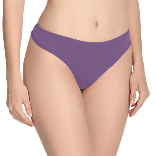 color purple 3515U Women's All Over Print Thongs (Model L30)