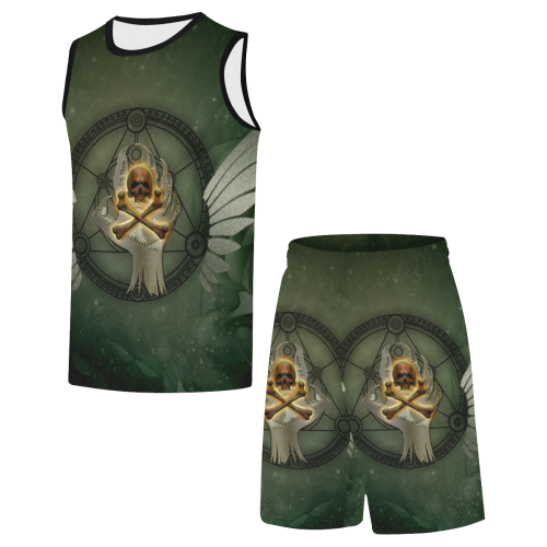 Skull in a hand All Over Print Basketball Uniform